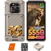 RUGONE Xever 7 AI Smartphone Rugged 5G, Telefono Indistruttibile con Batteria Rimovibile (2×5550 mAh), 24GB +512 GB/SD-2TB, 64 MP Visione Notturna+50 MP OIS/EIS, Android 15, 6,67 120Hz AMOLED, eSIM