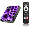 RUPA Smart TV Box Android 14.0, 2026 HD 8K Android Box RK3518 RAM 2G ROM 16G Supporto WiFi6 Enternet 10/100M BT 5.0 USB 3.0 Internet TV Box HD 8KHDR10+ Smart Client Media Streaming Voice Remote HS86 PRO14