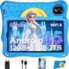 DEERTiME Tablet Bambini 9 Pollici Android 15 Tablet con Gemini Al, 12GB RAM+32GB ROM/TF 2TB,Octa-Core,2.0GHz,5G WiFi6,BT5.0,8+5MP,5000mAh,Widevine L1,Parentale Controllo Tablets con Eva Caso-Blue