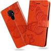 DENDICO Cover per Nokia 7.2 / Nokia 6.2, Portafoglio Custodia in PU Pelle per Nokia 7.2 / Nokia 6.2, Antiurto Cover a Libro con Slot per Carte, Arancia