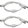 PAUTIX 2-Pack DC 1 femmina a 2 maschi 5,1 mm x 2,1 mm Cavo sdoppiatore Adattatore di alimentazione CC per telecamere di sicurezza CCTV a luce di striscia LED (da 1 a 2)