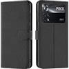 Verco custodia per Poco X4 Pro 5G, Case per Xiaomi Poco X4 Pro 5G Cover PU Pelle Portafoglio Protettiva, Nero