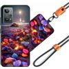 JEZSTHAI Cover Compatibile con Realme GT 2 5G Custodia in Silicone TPU Morbido con Cordino/Laccio Tracolla Cellulare,Antiurto AntiGraffio Protettiva Bumper Case con Disegno Motivi,Cover*A09