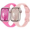 Wowstrap Cinturino per Apple Watch 40mm 41mm 38mm,Cinturini iWatch 44mm 45mm 42mm 46mm Ultra/2 49mm Donne/Uomini,Cinturino Sport in Silicone Sottile E Morbido per Apple Watch Serie10 9 8 7 6 5 4 3 SE 1/2,2PCS