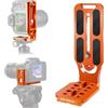 REYGEAK Piastra a Sgancio Rapido Staffa a Forma L per Riprese Verticali con Vite 1/4" Arca-Swiss, Compatibile con DJI Osmo Ronin Reflex Digitali Canon Nikon Sony FUJIFILM Leica (Arancione)