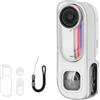 Generic Custodia protettiva per Insta360 GO 3S Retro Bundle, custodia protettiva in TPU con copriobiettivo e cinghia, custodia morbida per GO3S Retro Bundle accessori per fotocamera, bianco trasparente +