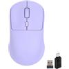 Wowssyo Mouse senza fili Bluetooth, mouse wireless con 800/1200/1600 DPI regolabile, mouse portatile USB 2,4 GHz, mouse ergonomico per computer portatile, PC, iOS, Android, iPad, Windows - viola