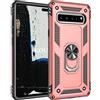 KOUYI Cover per Samsung Galaxy S10 5G, Custodia Antiurto Grado Militare 360° Girevole Regolabile Ring Armor Bumper TPU Case Magnetica Supporto Silicone Custodie per Samsung Galaxy S10 5G (Oro Rosa)