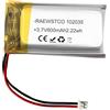 RAEWSTCO 102035 - Batteria al litio polimerico 3,7 V, 600 mAh, per cosmetici, dispositivi di bellezza, localizzatore GPS