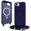 YFSYLL Magnetica Cover per iPhone 17e (2026) /iPhone 16e con Cordino,Compatibile con MagSafe,Silicone Case con Regolabile Cordino da Collo Nylon Catena Collana Tracolla - Blu