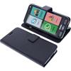 foto-kontor Custodia a libro compatibile con Brondi Amico Smartphone S+B Nero cover di colore nero