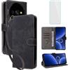 IUQXU Cover per Oukitel C59/Oukitel C59 Pro Libro con Vetro Temperato N | Blocco RFID,Antiurto,Supporto,Custodia in Pelle Portafoglio per Oukitel C 59 Pro C59Pro