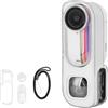 Generic Custodia protettiva per Insta360 GO 3S Retro Bundle, custodia protettiva in TPU con copriobiettivo e cinghia, custodia morbida per GO3S Retro Bundle accessori per fotocamera, bianco trasparente +