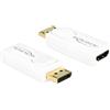 DELOCK Adattatore Displayport DP -> HDMI St/Bu 4K Bianco attivo