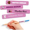 GP TONER Etichette Adesive Personalizzate Scuola Elementare, Adesivi con nome per bambini per scuola e asilo 80 etichette. Etichette impermeabili, Adesivi personalizzati per vestiti e giocattoli Rosa