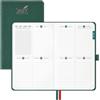 BEZEND Agenda 2027 Settimanale Piccola, Layout a Quadranti - 16,5 x 10,5 cm | Gen a Dic 2027, Diario Tascabile (A6+), Bordo in Oro Rosa, Carta da 100 GSM, Copertina Rigida in Pelle PU - Verde Natalizio