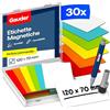 GAUDER Etichette magnetiche riscrivibili, Kanban (30 pz, 120x70mm) | Magneti riutilizzabili da etichettare e cartellini magnetici per lavagna, frigorifero e bacheca, con pennarello