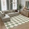 PureCozy Tappeto Salotto 160x230cm Verde Lavabile in Lavatrice Antiscivolo Camera da Letto Grande Tappeti Moderno Geometric Rombo Carpet Soggiorno Cameretta Ufficio Pelo Corto Rug
