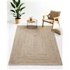 carpetfine Tappeto di Iuta Nele colore naturale Talpa 240x340 cm tessuto a mano di iuta | Tappeto naturale stile boho Tappeto rotondo a tessitura piatta per soggiorno, camera da letto e cucina