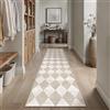 PureCozy Tappeto Corridoio Lungo Tappeti 60x240cm Beige Lavabile in Lavatrice Antiscivolo Corridoio Rug Moderno Geometric Rombo Carpet Camera da Letto Cucina Interno Lungo Carpets Pelo Corto Rugs