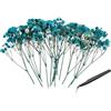 PATIKIL 30Pezzi Kit Mini Fiori Secchi Di Gypsophila Da 4 Pollici Per DIY | Decorazioni Regalo Matrimonio Natale Carte Bouquet Di Fiori, Mazzi Floreali Pressati Naturali Blu, Con Pinzetta