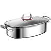 ToolsEvery Pentola per pesce in acciaio inox, ovale, 42 cm, 304, con coperchio a rastrelliera, guanti, pinze per frutti di mare interi e verdure