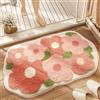 Morbuy Tappeto Bagno Soffice Antiscivolo Assorbente, Tappetino Bagno Pelo Corto Morbido Microfibra Asciugatura Rapida Lavabile per Doccia, Cucina, Pavimento (C27 Fiori rosa,60x90cm)
