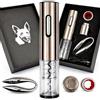 Kuky Cuisine Set Cavatappi Elettrico Ricaricabile USB in Acciaio Inox, Apribottiglie Automatico con Tagliacapsule, Tappo Sottovuoto e Anello Salvagoccia, Confezione Regalo