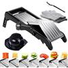 Masthome Mandolina per Verdure Regolabile, 10 in 1 Mandolina Acciaio Inox Professionale con Guanti di Sicurezza, Affetta Verdure Manuale Taglia Verdure Multifunzione per Patate Carote Cavolo Pomodori