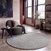 Paco Home Tappeto a pelo lungo per soggiorno, camera da letto, stile scandinavo, bohémien, geometrico, astratto, tinta unita, soffice, 3D, colore: grigio, dimensioni: 160 cm, rotondo