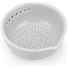 NQEUEPN Piatto Grattugia Aglio in Ceramica con Grattugiare Erbe Aromatiche | 3 in 1 Grattugia a 7 Fori con Beccuccio Multifunzionale Realizzata a Mano Accessorio da Cucina per Aglio Cioccolato e Spezie