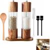 Mujiluxe Macinapepe, macinasale e pepe, set da 2 macinaspepe in legno e acrilico con meccanismo in ceramica regolabile, per spezie, pepe, sale