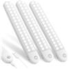 Vicloon Luce Armadio LED, 3 Pezzi Luce per Armadio con 72 LED, Sensore Movimento, 5 Temperature di Colori e Oscuramento Continuo, USB Ricaricabile, per Armadio, Cucina, Corridoi