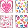 Peacoblue 4 portamonete da spremere, Simpatico cuore d'amore, 11cm x 12cm, carino, amore, cuore