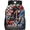 ASD Jewerly Personalizzato Dirt Bike Themed Backpack Regalo, nome personalizzato Motocicletta Motocross Motocicletta Stampa Casual Backpack Borsa Daypack per laptop