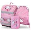 Baagl Set di 3 zaini per la scuola elementare, per la scuola elementare, con cinghia pettorale, cintura in vita, zaino ergonomico, 21 l, Hello Kitty Sweet Leopard, Mittelgroße, Designer
