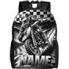 ASD Jewerly Personalizzato Dirt Bike Themed Backpack Regalo, nome personalizzato Motocicletta Motocross Motocicletta Stampa Casual Backpack Borsa Daypack per laptop