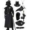 Coseaon Costume Medico della Peste Bambino Vestito Maschera Dottore della Peste Ragazzi Ragazze Plague Doctor Costume Halloween Carnevale (140)