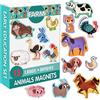 Magdum Magneti da frigorifero per bambini 15 magneti Animali della fattoria | Grande animale magnetico per frigorifero, lavagna bianca Giocattoli educativi Montessori per aula, casa - Regalo per bambini
