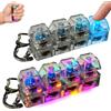 Generico 2 Pezzi Mini Tastiera Antistress con Luci, Portachiavi Giocattolo Meccanico a 4 Tasti, Gadget Clicker Sonoro per Alleviare lo Stress, Accessorio Scrivania Divertente