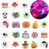 LOMIMOS 50 anelli luminosi per decorazioni di Halloween, anelli luminosi per feste di Halloween, giocattoli divertenti, giocattoli di zucca, fantasma, pipistrello, scheletro