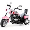 COSTWAY 6V Moto Elettrica per Bambini, Moto Cavalcabile con 3 Ruote e Luci, Avanti e Indietro, 2,5-3 km/h, Ideale per Bambini 3 Anni+, Carico 30kg (Rosa nuovo)