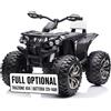 Mondial Toys Quad Elettrico 4x4 per Bambini 12V con 4 Potenti Motori Batteria Potenziata 12V - 14Ah Jungle ATV Ruote Grandi 36 cm Ammortizzatori Reali Luci LED Carico 30 kg Bianco