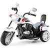 COSTWAY 6V Moto Elettrica per Bambini, Moto Cavalcabile con 3 Ruote e Luci, Avanti e Indietro, 2,5-3 km/h, Ideale per Bambini 3 Anni+, Carico 30kg (Bianco nuovo)