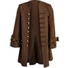 Nasfotim NEWSAIL, Giacca da Pirata Medievale, da Uomo, Stile Steampunk, Cappotto da Capitano, per Halloween, Cosplay - Marrone - Large