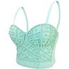 Woboren Reggiseno da donna clubwear party punk gotico corsetto punk corsetto push-up con strass diamante