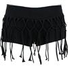 GURU SHOP Goa Pantys, Psytrance Hotpants, pantaloncini da donna, elasticizzati, neri, Nero , 46