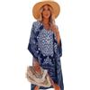 Breezy Lane Caftano Cover Up Beachwear da donna, abito da spiaggia, bikini, costume da bagno, motivo floreale, copricostume da spiaggia