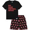 thepyjamafactory Ragazzi Corto Eat Sleep Football Repeat Rosso in Cotone Pigiama