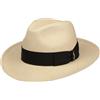 Borsalino Cappello di Paglia Big Brim Fedora Uomo - Made in Italy Estivo da Giardiniere Cappelli Spiaggia con Nastro Grosgrain Primavera/Estate Estate - 57 cm Natura-Nero